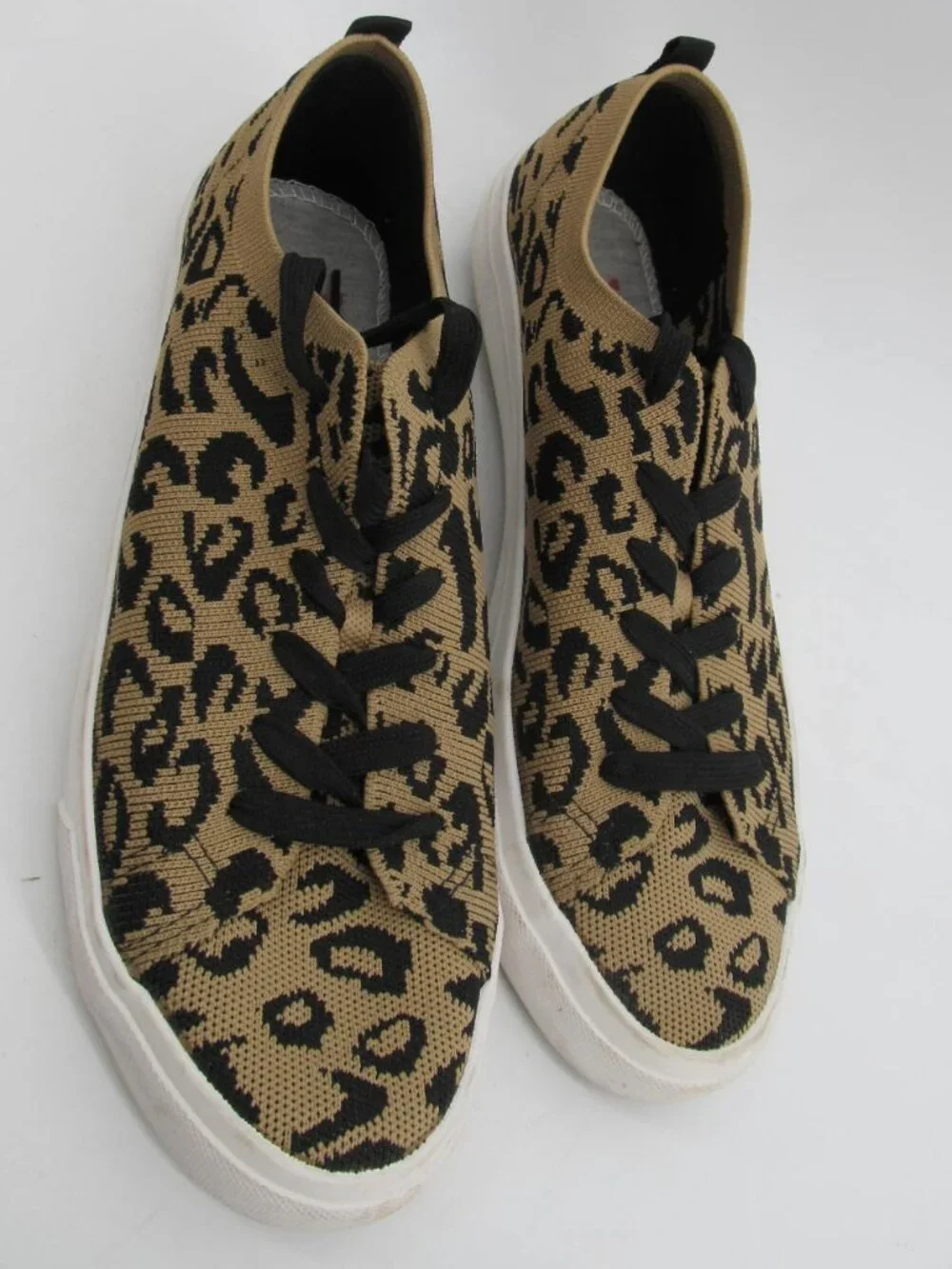 Leopard Animal Print Women's Lace Sneakers Slip on Size 11 Shoes Jelly Pop